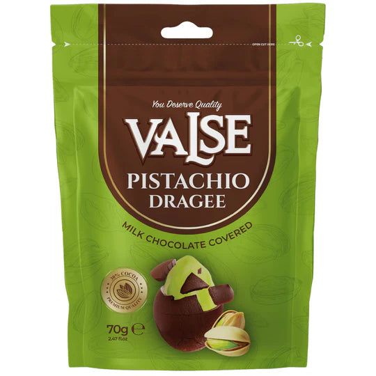 Valse Pistachio Dragee  - Milk Chocolate Covered
